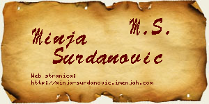 Minja Surdanović vizit kartica